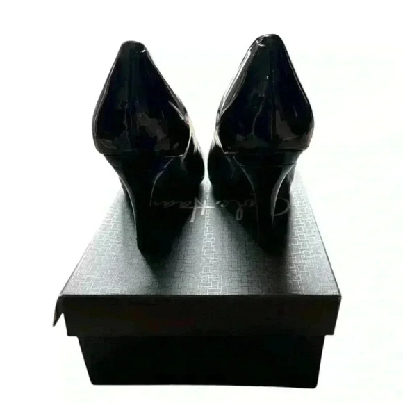Cole Haan Collection Carma Black Patent Leather Peep Toe Pumps Sz 8.5 - Picture 4 of 5